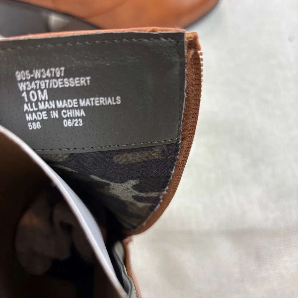 White Mountain Tan Ankle Booties with Buckle Detail